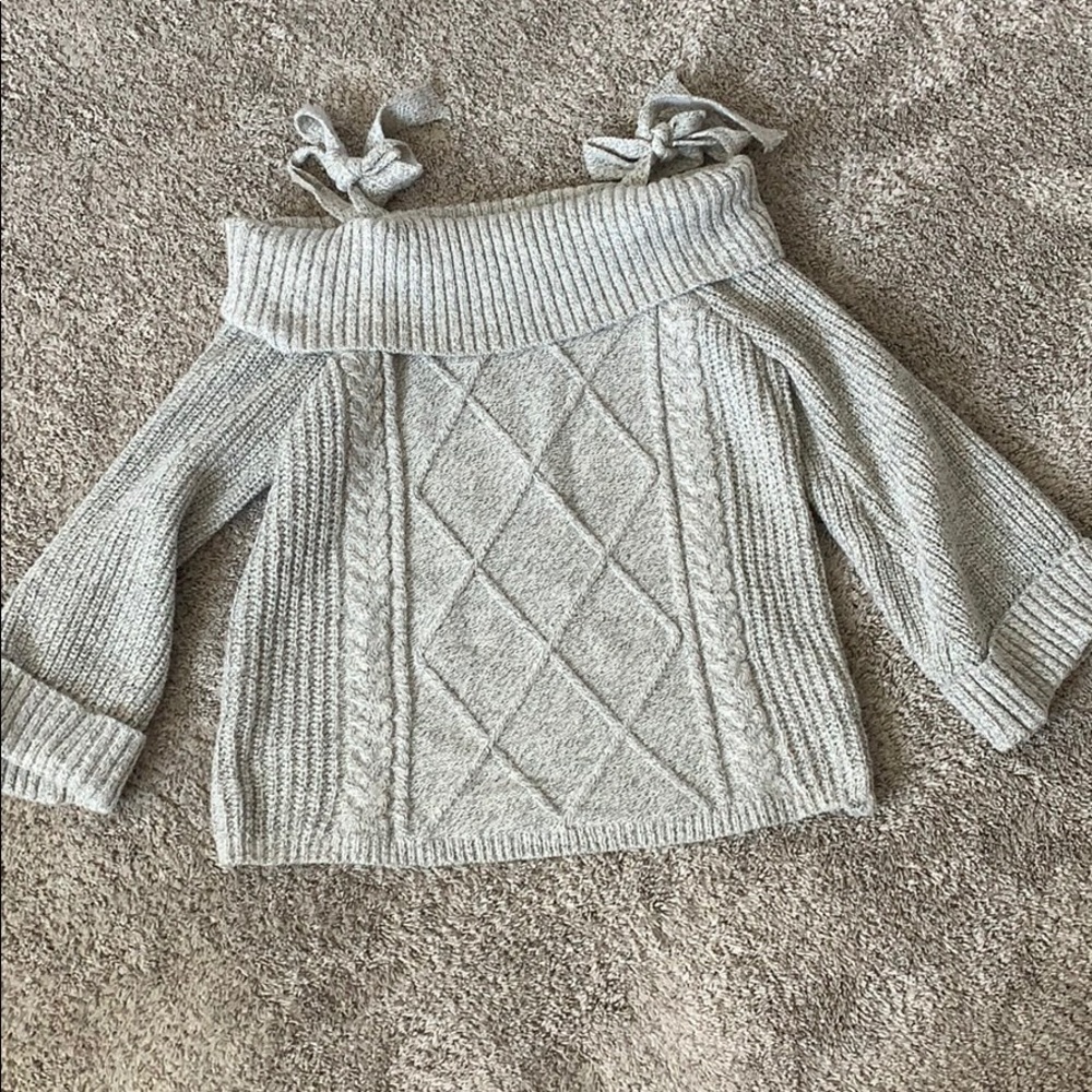 HWA Apparel tie shoulder sweater